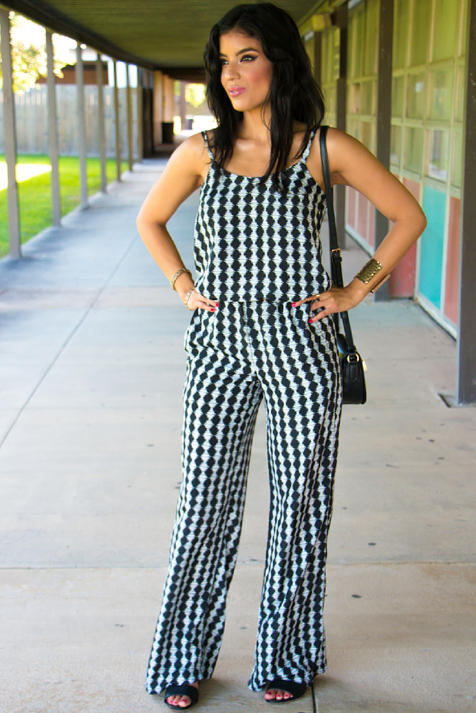 black white jumpsuit